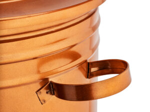 Lixeira 30 litros rose gold tambor lata de lixo cobre