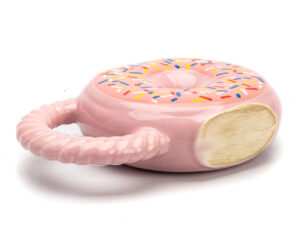 Caneca 3D donuts rosa rosquinha decorada 400 ml