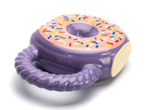 Caneca 3D donuts lilás rosquinha decorada 400 ml
