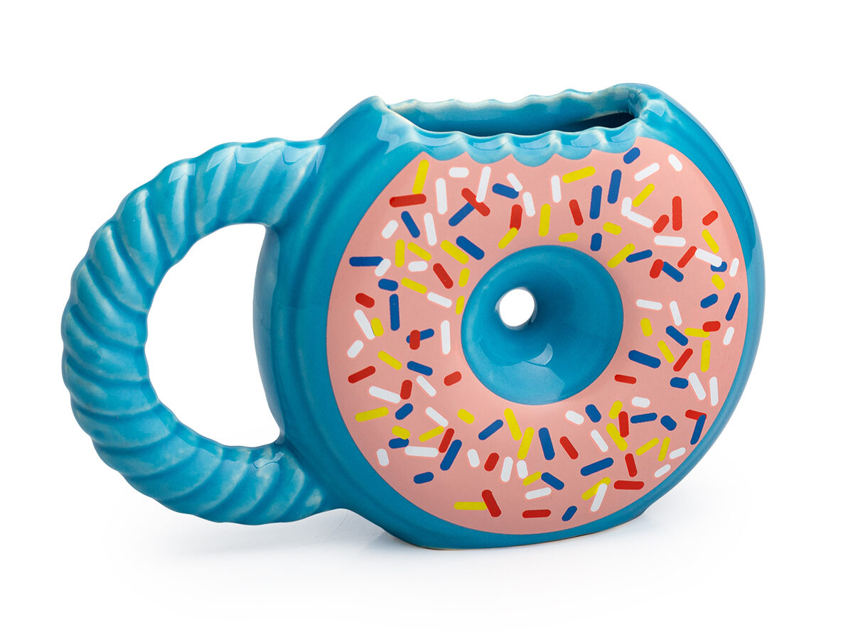 Caneca 3D donuts azul rosquinha decorada 400 ml