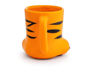 Caneca 3D pata de tigre 400 ml cerâmica patinha PET Tigrão
