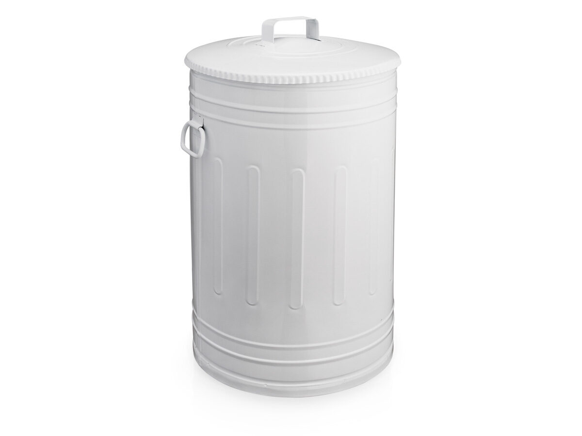 Lixeira 30 litros branca lata de lixo americana branca