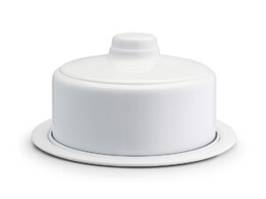 Boleira branca de alumínio prato porta bolo branco com tampa