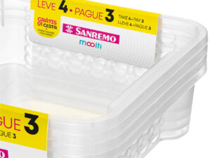 Cestinha organizadora 1,6L Sanremo transparente leve4 pague3