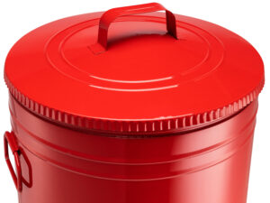 Lixeira 50 litros vermelha lata de lixo americana aço