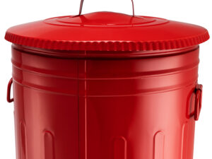 Lixeira 50 litros vermelha lata de lixo americana aço