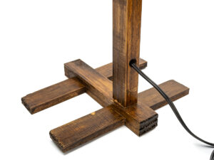 Abajur de madeira preto luminária de mesa articulada