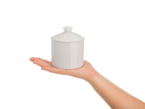 Kit higiene porcelana com porta cotonete e porta algodão