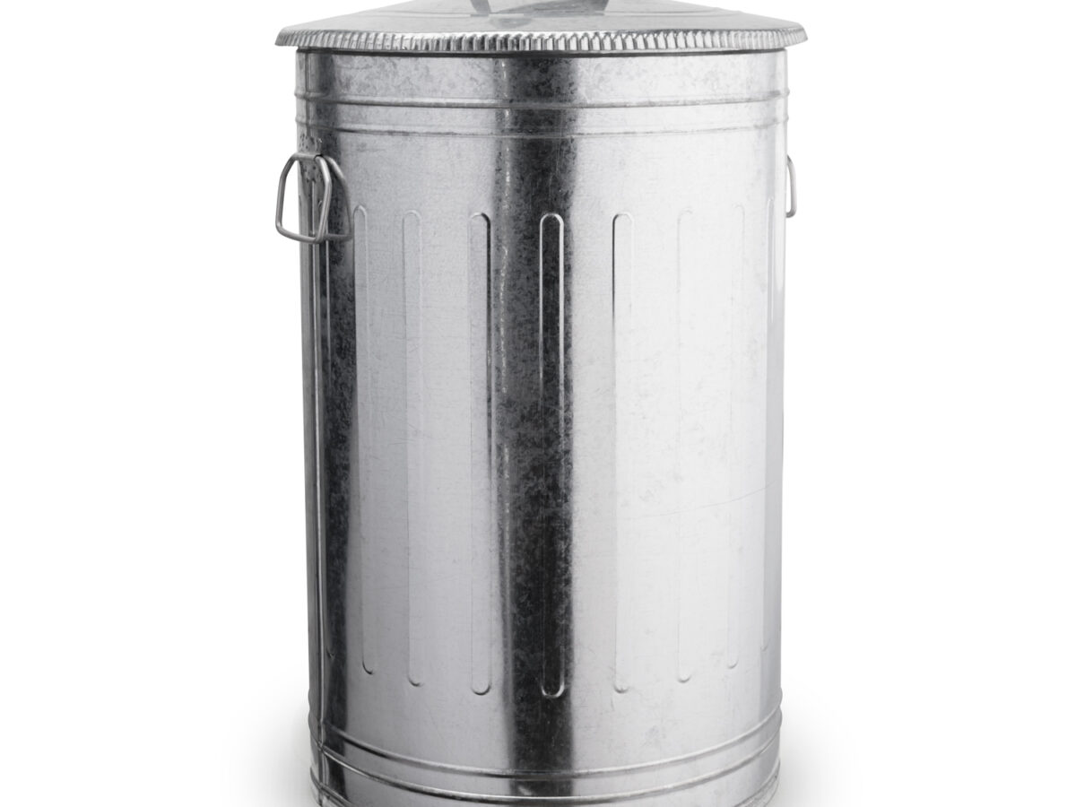 Lixeira 100 litros lata de lixo americana aço galvanizado
