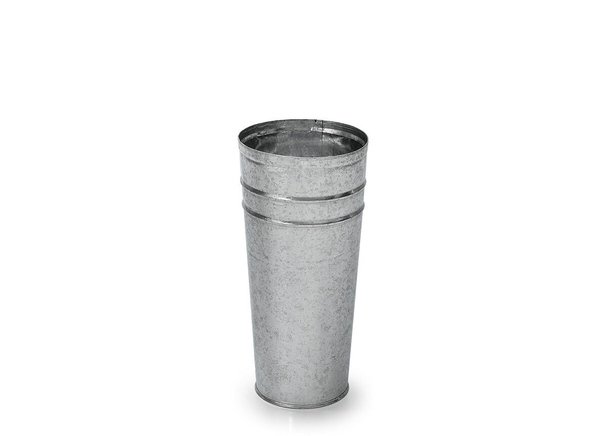Vaso cachepô cone de aço galvanizado 22 cm