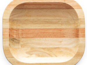Petisqueira de madeira pinus artesanal quadrada 16 x 14 cm