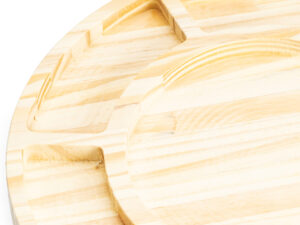 Petisqueira grande madeira pinus tábua frios redonda 31 cm